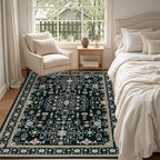 6x9 Area Rugs Living Room: Washable Vintage Rug for Bedroom Black - Image 4
