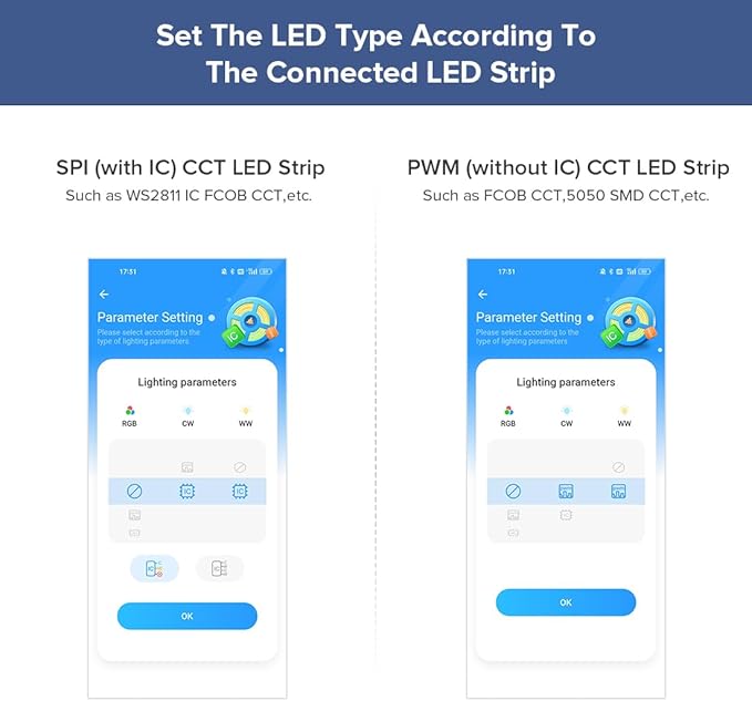 BTF-LIGHTING SP530E WiFi Alexa Bluetooth Controller 4 Zones 2.4GHz RF RB2 Remote Kit Support FCOB COB SMD PWM or SPI CCT Dual White Tunable Color Temperature LED Strip WS2811 IC etc DC5V DC12V DC24V