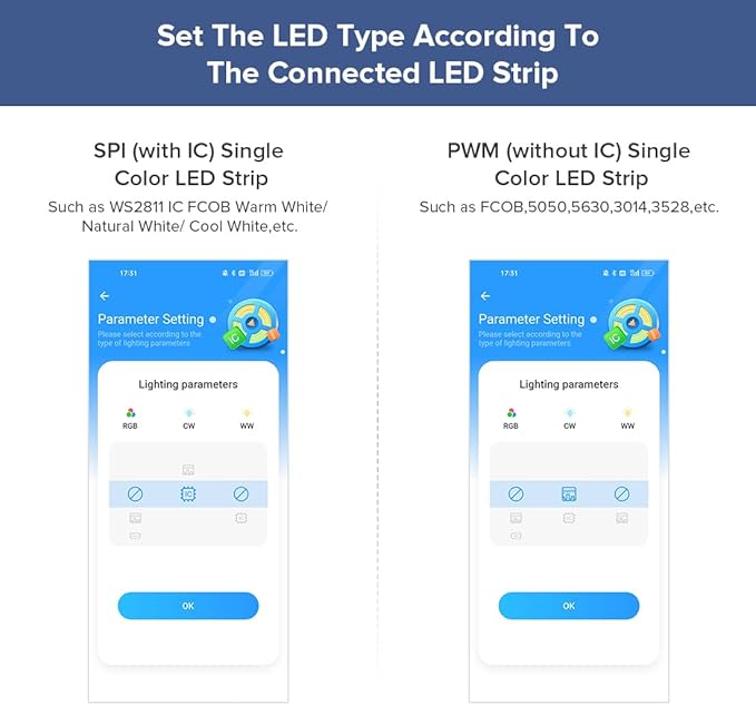 BTF-LIGHTING SP630E Bluetooth Controllers 4 Zones 2.4GHz Dimming RF RB1 Remote Kit Support FCOB COB SMD PWM or SPI Single Color LED Strip WS2811 IC etc DC5V DC12V DC24V