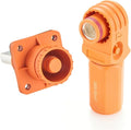 1 Set Battery Energy Storage Connector 350A 95mm² High Current HV Connectors Quick Plug Terminal Right Angle Plug and Socket IP67 Waterproof Power Adapter (Orange, 350A)