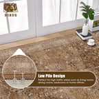 Washable Area Rug 9' x 12' Vintage Traditional Persian Mat - Foldable Distressed Non-Slip Machine Washable Carpet for Living Room Bedroom Kitchen Home Decor - Bronze and Ivory - Image 5