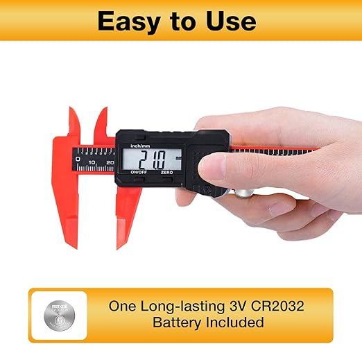 UNIPEC 6" Digital Caliper – Measuring Tool with LCD Display, Inch/MM Conversion, Auto-Off, Accurate ABS Body Electronic Caliper for DIY, Woodworking, Metal & Crafts