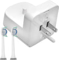 ProofVision Electric Toothbrush Wall Charger for US Socket for Philips 1000 to 7000 Series | Portable Philips Charging Station, Wireless, IPX7 Seal, with 2 Compatible Toothbrush Heads