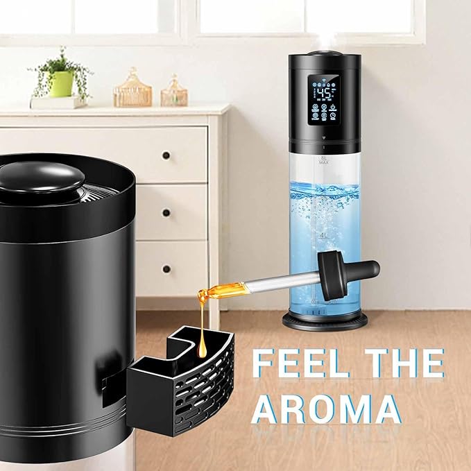 8L/2.1 Gal Humidifiers for Bedroom Large Room, 4 Levels Cool Mist Humidifier with Clear Tank, 7 Color Lights Essential Oil Diffuser with 16H Timer, Top Fill Air Humidifier for Home Plants Office