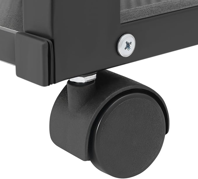 4-Tier AV Media Stand Rack, Black Rolling Stereo Audio Rack Stand with Wheels, Mobile & Space-Saving Design, Perfect for Speakers, DVD Players, Amplifiers (19.7 * 15.7 * 27.4in)