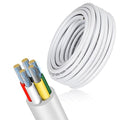 18 Gauge 5 Conductor Electrical Wire, 32.8 FT Low Voltage 18/5 Tinned Copper Stranded 5 Wire Cable, 18 AWG White Flexible Extension Power Cord for Automotive, LED Lamp, Outdoor Landscape Lighting Etc