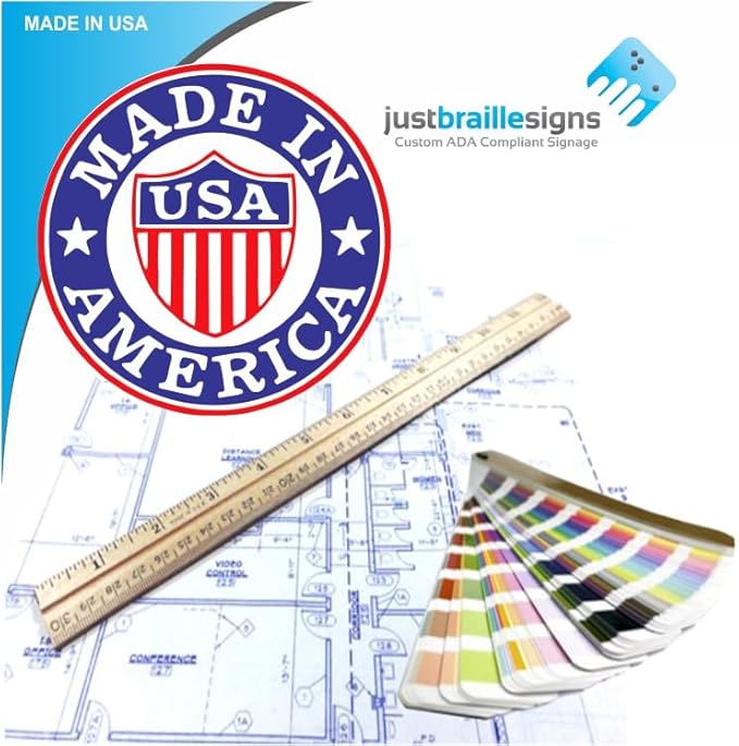JUSTBRAILLESIGNS CUSTOMIZABLE MAXIMUM OCCUPANCY braille sign, 6” x 6”, Max Occupancy Identification Sign for business, buildings, elevators, etc., Many Colors Choices, Made in USA (Dark Brown)