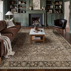 HUGEAR 6x9 Brown Vintage Floral Washable Area Rug for Living Room - Image 3