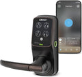 Lockly Secure Plus Bluetooth Smart Door Lock, Keyless Entry with PIN Genie® Digital Keypad, 3D Biometric Fingerprint Sensor Front Door Lock with Handle, Voice Control & Auto Lock - Latch Edition