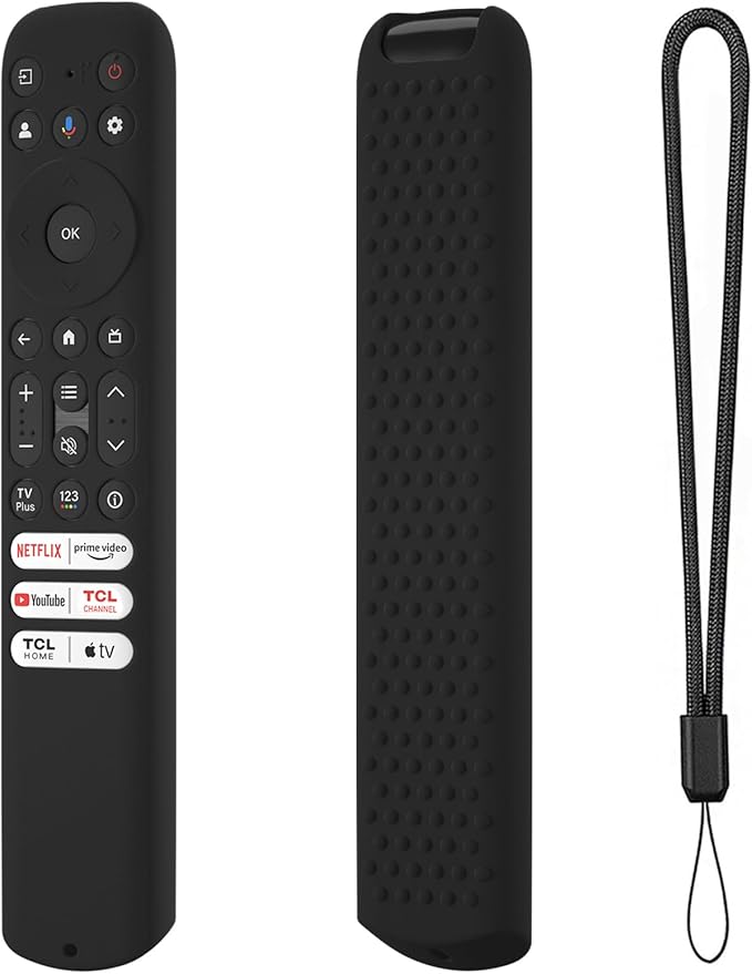 Hi Color Silicone Cover for TCL RC813 FMB1/RC923/RC902V Remote Protective Case Sleeve for TCL Smart TV Remote RC813 FMB1 Case Cover (Black)