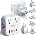 DOACE 2000W Voltage Converter US to Europe - 220V to 110V Converter for European Travel, Power Converter Adapter Combo with 2 PD/QC & UK/AU/US/IT/European Travel Plug Adapters for Hair Dryer Phone