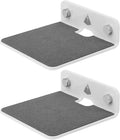 TXEsign 2-Pack 4.25" Acrylic Small Floating Shelves - Speaker Mount, Webcam, Cell Phones, Display Shelf (White, Small)