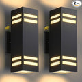 Zinola Dusk to Dawn Outdoor Lighting 2 Pack, Modern Outdoor Wall Lights Black Exterior Lighting Fixtures Wall Mount with E26 Base, Waterproof Sconce Outside Lights for House Porch, Bulbs Included