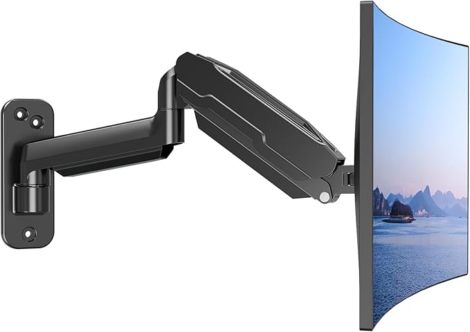 LIFTGO Monitor Wall Mount for 13 to 32 Inch Computer Screens, Height Adjustable Single Wall Mount Monitor Arm Holds Up to 19.8lbs, Full Motion Wall Bracket, VESA Mount 75x75, 100x100, Black