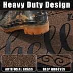 Yimobra Welcome Mats for Front Door 36x24, Heavy Duty Waterproof Outdoor Door Mat Outside Entrance, Non-Slip Low Profile Indoor Entryway Mat for Garage Patio, Coffee - Image 2