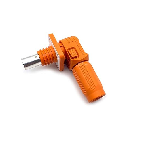 100A Battery Energy Storage Connector, 16mm² High Current Connectors IP67 Waterproof Crimping Wiring Power Adapter Quick Plug Terminal Right Angle Plug and Socket (1000V Black+Orange)