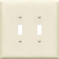 ENERLITES Jumbo Double Toggle Switch Cover, Two Gang Light Switch Wall Plate, Gloss Finish, Oversized 2-Gang 5.5" x 5.5", Unbreakable Polycarbonate Thermoplastic, UL Listed, 8812O-LA, Light Almond