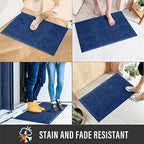 HIYARD Sturdy Front Door Mat, Absorbent Muddy Dirt Resist Welcome Door Mats Outdoor Indoor, Stain and Fade Resistant, Non-Slip Rubber Backing Low Profile Doormat for Entryway, 30×17, Blue - Image 5