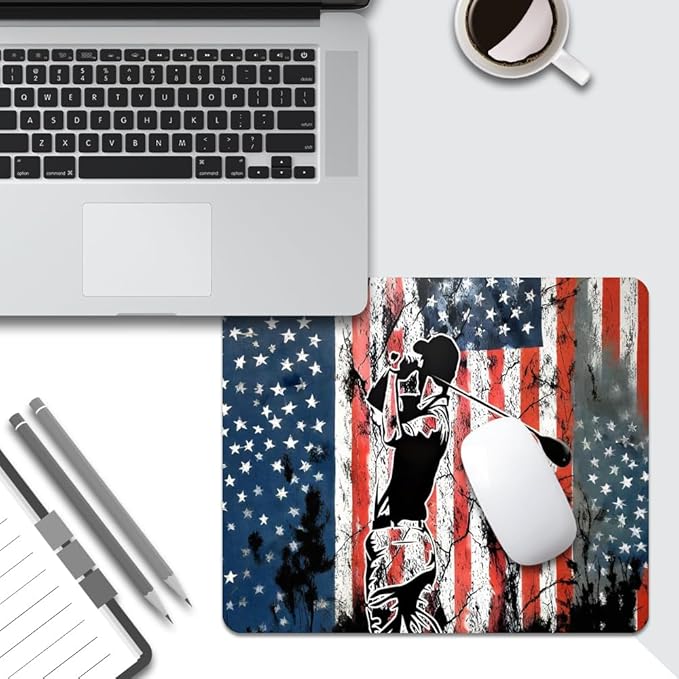 Golf Flag Square Mouse pad, Texture, Waterproof, Anti Slip Rubber Base, Computer Mouse pad, Laptop Mouse pad