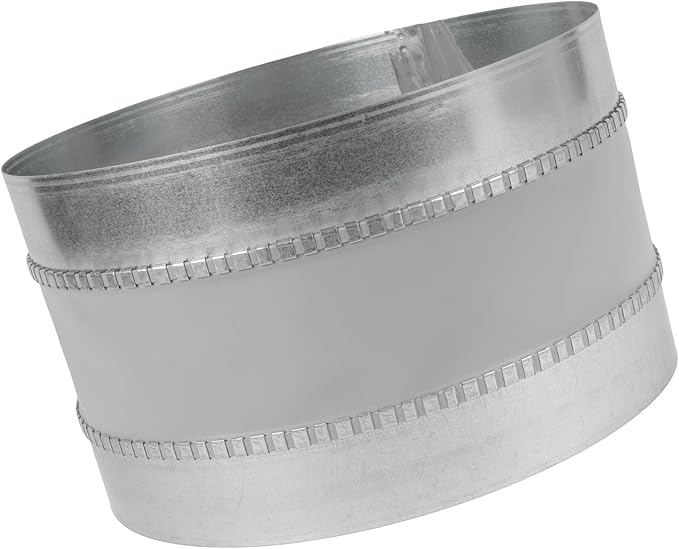 Repa Market 10" Inch Flexible Vibration And Noise Reducing Coupler - Female Fit Duct Connector – Galvanized Steel Coupling for Joining Two Male Duct Fittings – HVAC Ventilation Inline Joint