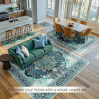 RELEANY Washable Area Rug, 8'x10', Teal - Image 4
