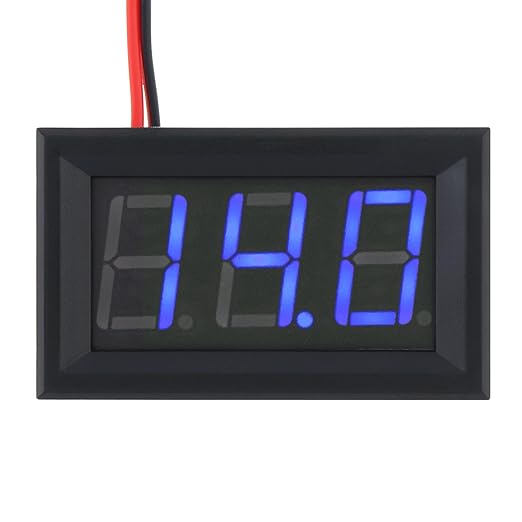 DiGiYes 5 Pack DC 5-120V Digital Mini Voltmeter 2 Wire 0.56 inch LED Display Panel Voltage Meter for Car Motorcycle Battery Monitor (Blue)