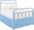 Cottingon Ruffled Bed Skirt with Split Corners-Dust Ruffle - 14" Drop 100% Microfiber Soft,Sheen & Luxurious Look - Bed Skirts (Light Blue -Twin)