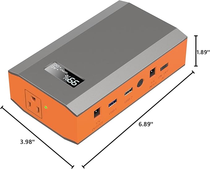 Portable Power Bank with AC Outlet, 65W 110V Portable Laptop Charger Battery Bank 23400mAh External Battery Pack Backup Power Source for Outdoor Tent Camping RV Home Office Smart Devices-Orange
