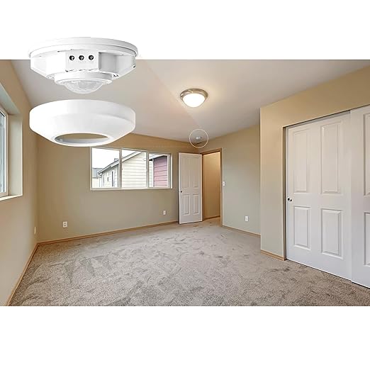 RAYZEEK DC 12/24V 10A Low Voltage Ceiling Sensor Pir Occupancy Motion Detector,360 Motion Sensor,8-12M High Sensitive Ceiling Motion Sensor Switch, Commercial/Industrial Grade, White
