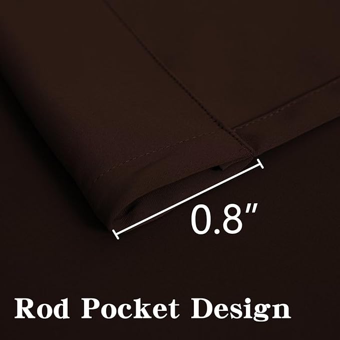 Blackout Curtains 96 Inches Long 2 Panels Set, Chocolate Curtains Thermal Insulated Room Darkening Drapes for Bedroom, Rod Pocket Light Blocking Drapes Living Room(52W × 96L, Chocolate)