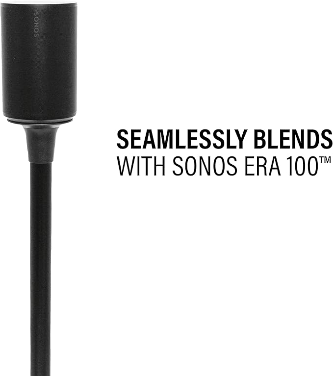 Sanus Fixed Height Speaker Stands for Sonos Era 100 Pair WSSE12-B2 Black