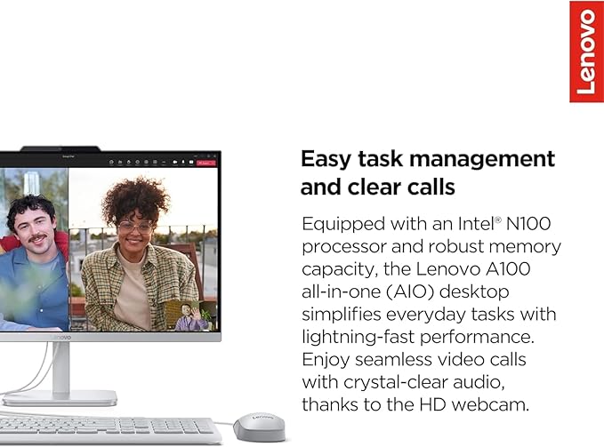 Lenovo IdeaCentre 24" FHD All-in-One Desktop Computer with Lifetime Office 365 for The Web • 32GB RAM • 1TB Storage • Intel Core • Wired Keyboard and Mouse • Windows 11