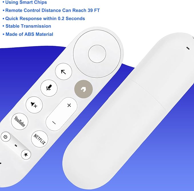 New Replacement Voice Remote Control for Chromecast-Google-TV 4K/ HD, for Google TV Streamer 4K Box, with Voice Function, with 2 Shortcut Buttons
