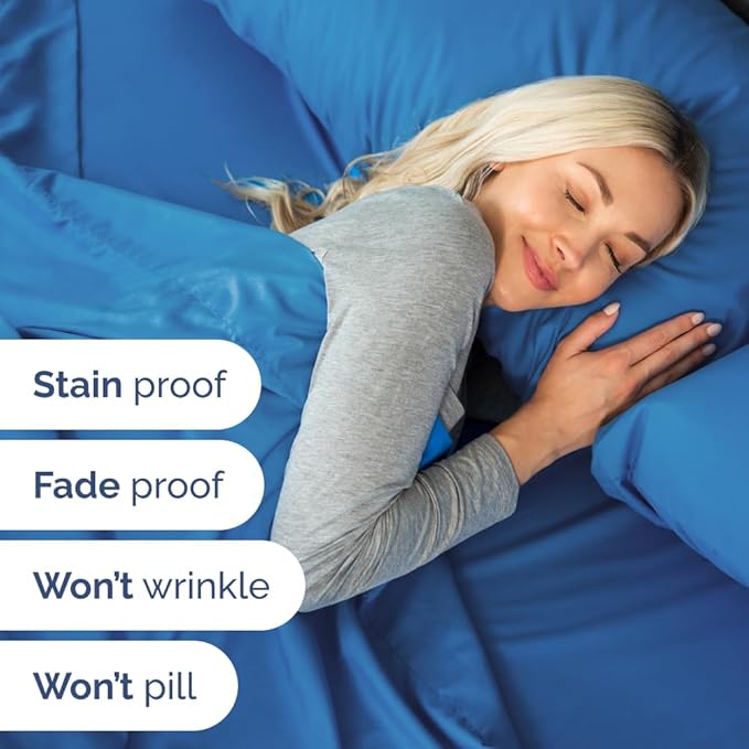 Full XL Bed Sheet Set - 4 Piece Extra Long Extended Full XL Sheets - Soft, Breathable & Cooling - Fits 8” to 16" Mattress w/ Deep Pockets - 54" x 80" - Easy-Fit, Wrinkle & Fade Resistant - Royal Blue