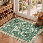 SameBed 4x6 Area Rug Living Room, Vintage Washable Carpet Brown Green - Image 3