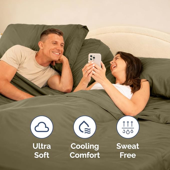 Split Head King Sheet Set – 4 Piece Flex Split Top King Sheets for Adjustable Beds - Fits 14” to 16" Mattress w/ Deep Pockets - Ultra-Soft, Breathable & Cooling - Luxury Bedding & Wrinkle Free - Khaki