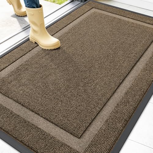 OLANLY Front Door Mat Outside 47x30, All-Season Heavy-Duty Rubber Doormat by OLANLY