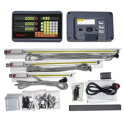 FASTTOBUY 5um Precision 3 Axis DRO Kit Digital Readout 10"+22"+28" TTL Linear Glass Scale, 250mm+550mm+700mm Linear Glass Scale