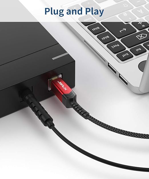 JSAUX USB 3.0 Printer Cable, Type A Male to B 3.0 Male (10ft/3M) USB 3.0 Type B Upstream Cord Nylon Braided Compatible with Docking Station, External Hard Drivers, Scanner, Printer and More(Black)