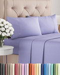 Twin 4 Piece Sheet Set - Cooling, Comfy & Breathable - Hotel Luxury Bedding, Includes Fitted Sheet for Women, Men, Kids and Teens - 1 Flat, 1 Fitted Sheet, 2 Pillowcases with Deep Pockets - Lavender
