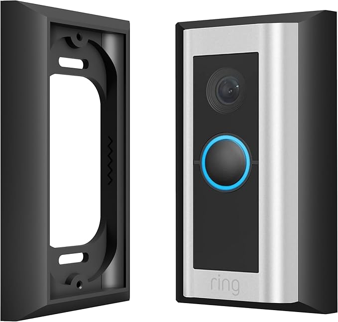 Ring Doorbell Mount - Hidden River Lab genuine Wall plate for Ring Wired Doorbell PRO (formerly Ring PRO2) - Premium adapter plate - Black