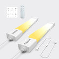ONIDEK Under Cabinet Lights with Plug. 3000K-6500K Dimming and Color. with Wireless Control Panel and Remote Control.15W 1500LM for Garage, Kitchen, Bathroom, Closet, Office (16 inch-2pcs)