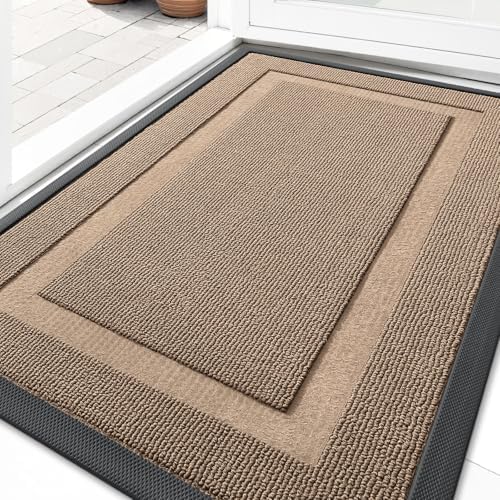OLANLY Front Door Mat Outside 29.5x17, All-Season Heavy-Duty Rubber Doormat by OLANLY