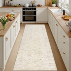 2'6''x8' Hallway Washable Runner Rug: Kitchen Carpet Beige/Brown by Luxturiy