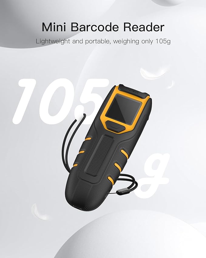 Inateck Barcode Scanner Wireless,Portable Bluetooth Barcode Scanner with Screen,1D Code Scanner Kabellos 2.4GHz,Handscanner with APP and SDK, BCST-49