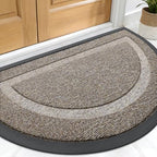 OLANLY Half Circle Front Door Mat Outside 29.5x17 All-Season Rubber Doormat by OLANLY