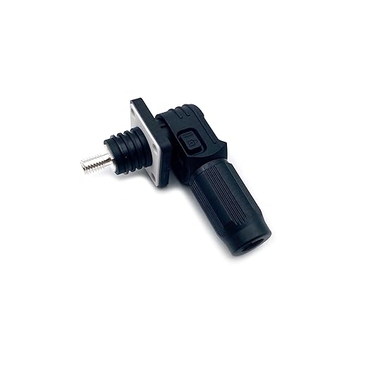 100A Battery Energy Storage Connector, 16mm² High Current Connectors IP67 Waterproof Stud Wiring Power Adapter Quick Plug Terminal Right Angle Plug and Socket (1000V Black)