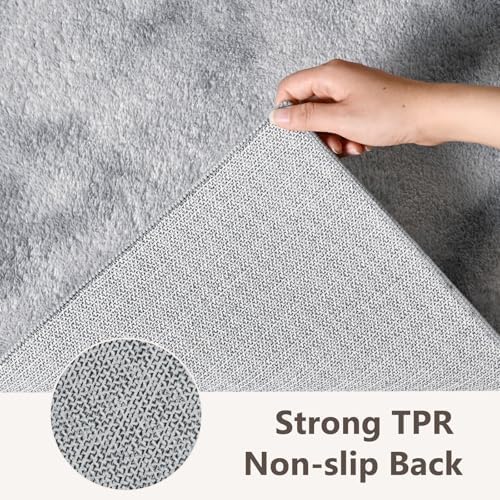 2x3 Tie-dye Light Grey Area Rug Washable Non-Slip for Entryway Front Door - Image 6