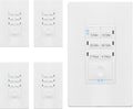 ENERLITES Countdown Light Timer Switch for Bathroom Fans, Lights, 5-10-30-60 Min, 2-4 Hour, 120VAC Neutral Wire Required, UL Listed, HET06-W-5PCS, White, 5 Pack