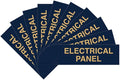 All Quality Basic Electrical Panel Sign - Fire Regulation Safety Compliance Sign - Blue/Gold - Large (10 Pack)